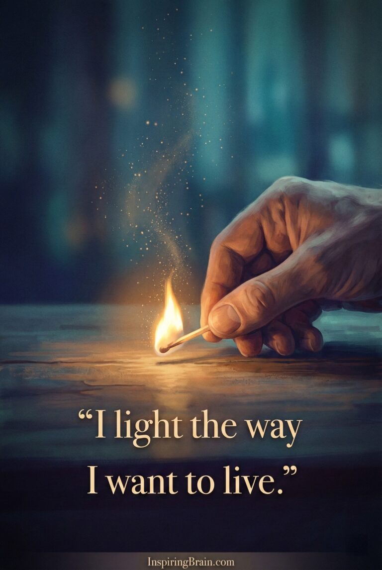 I light the way I want to live