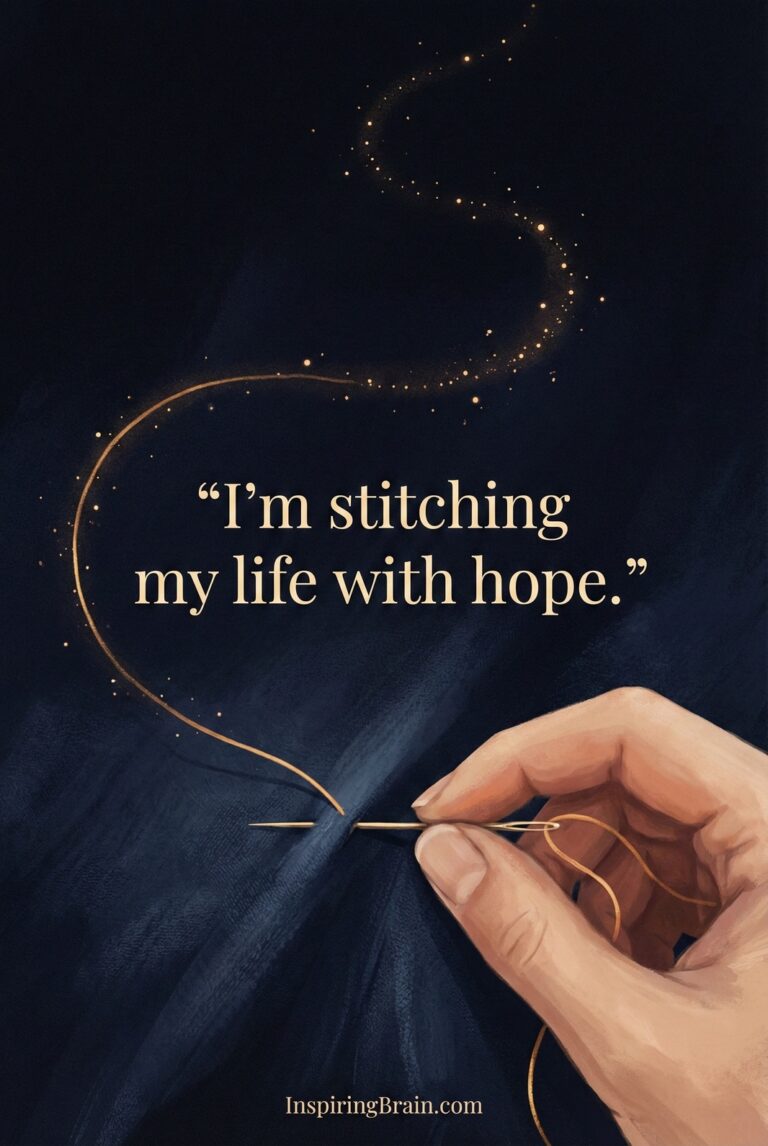 I'm stitching my life with hope