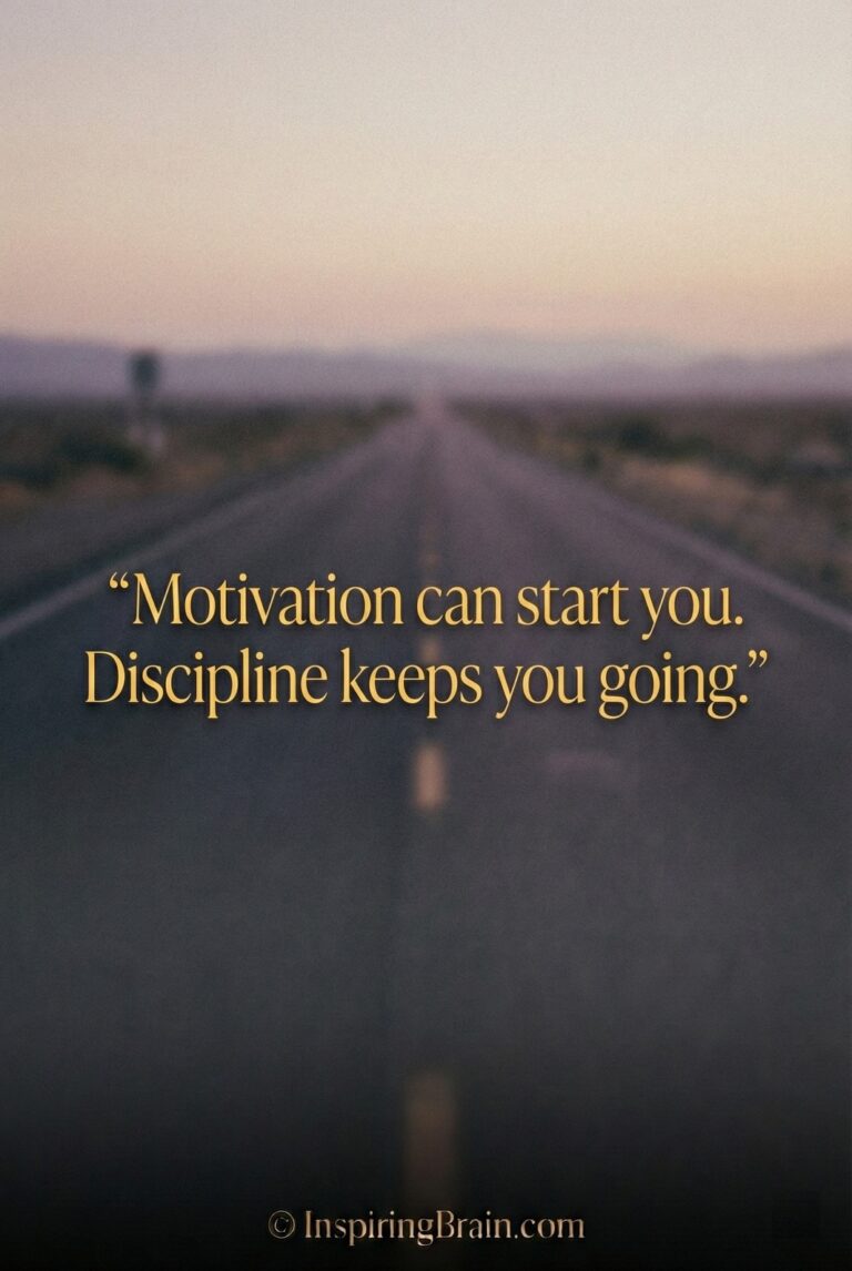 Motivation can start you. Discipline keeps you going.