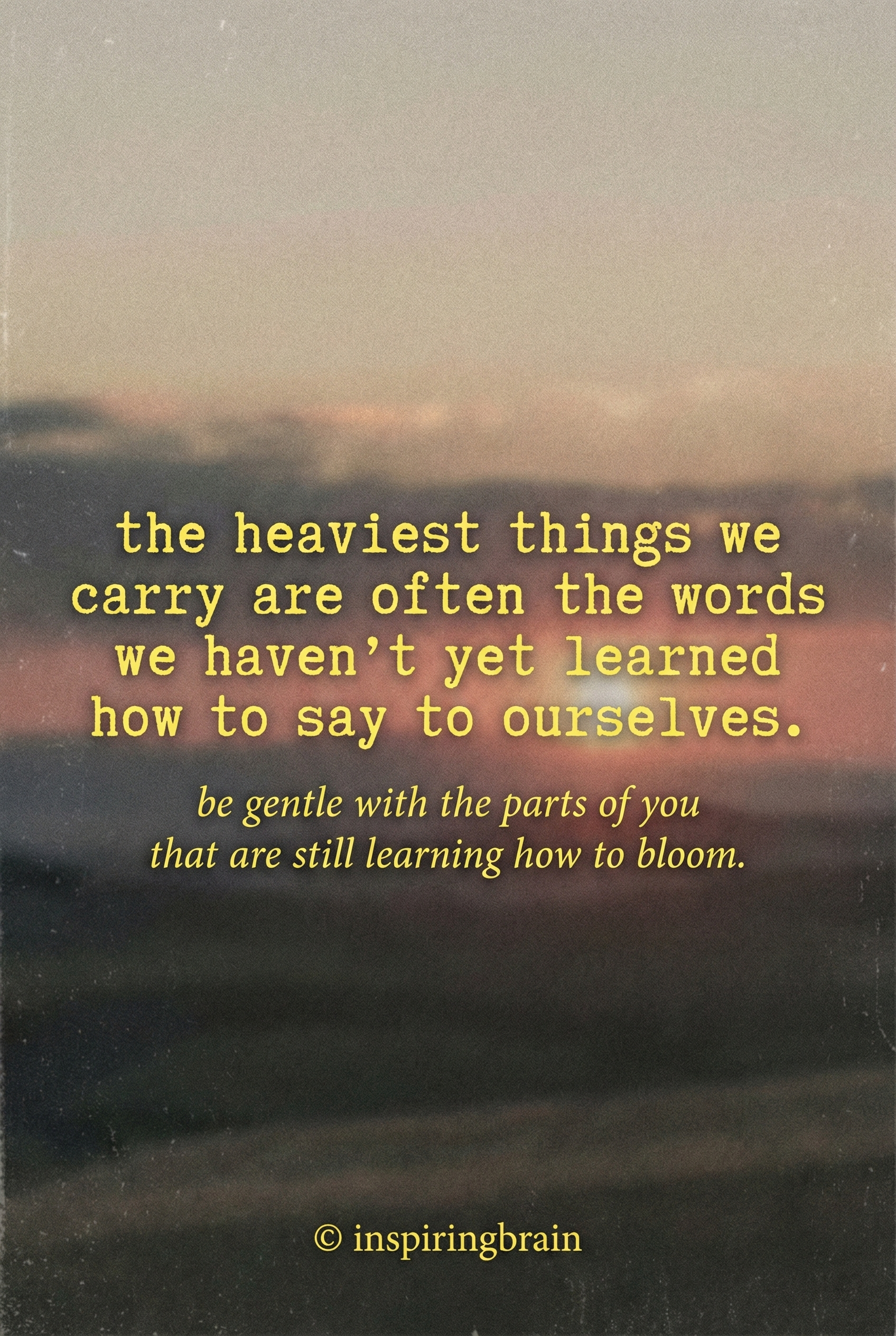 The heaviest things we carry are often words&hellip;