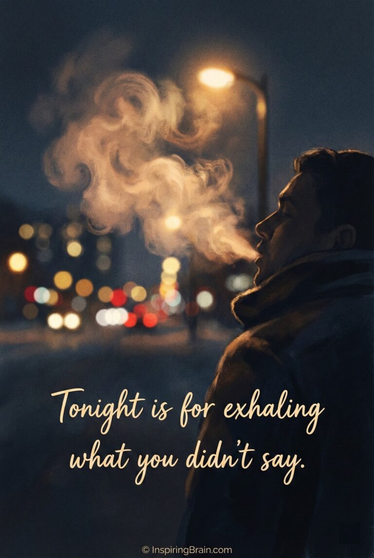 Tonight is for exhaling what you didn't say