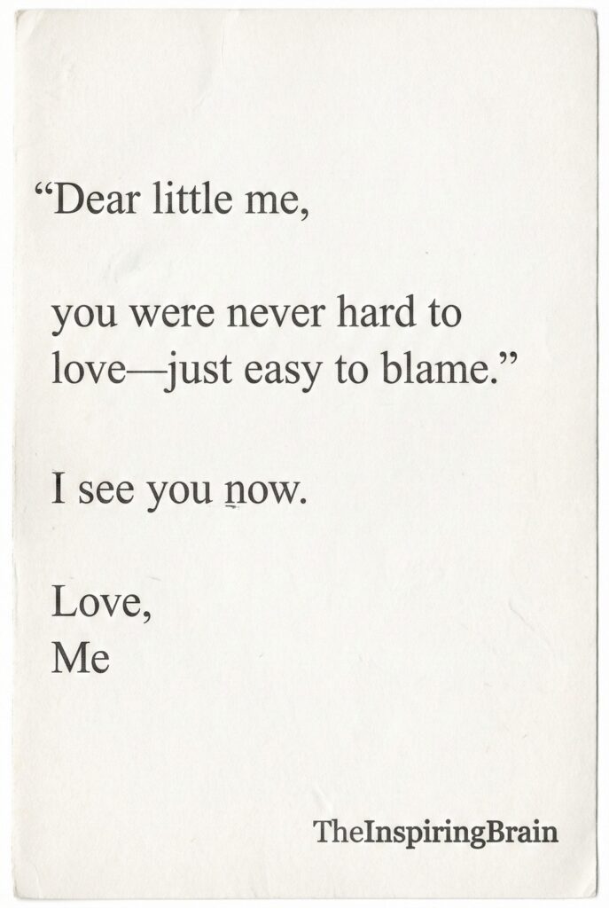 Dear little me who was easy to blame