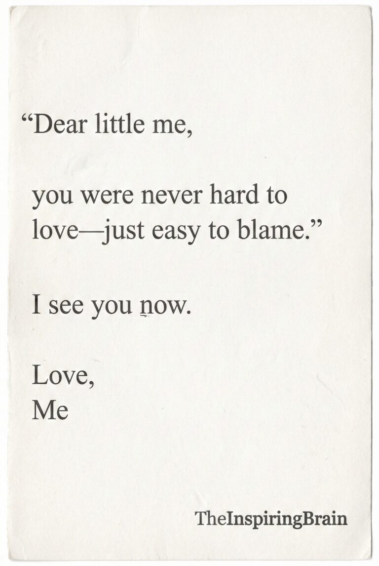 Dear little me who was easy to blame