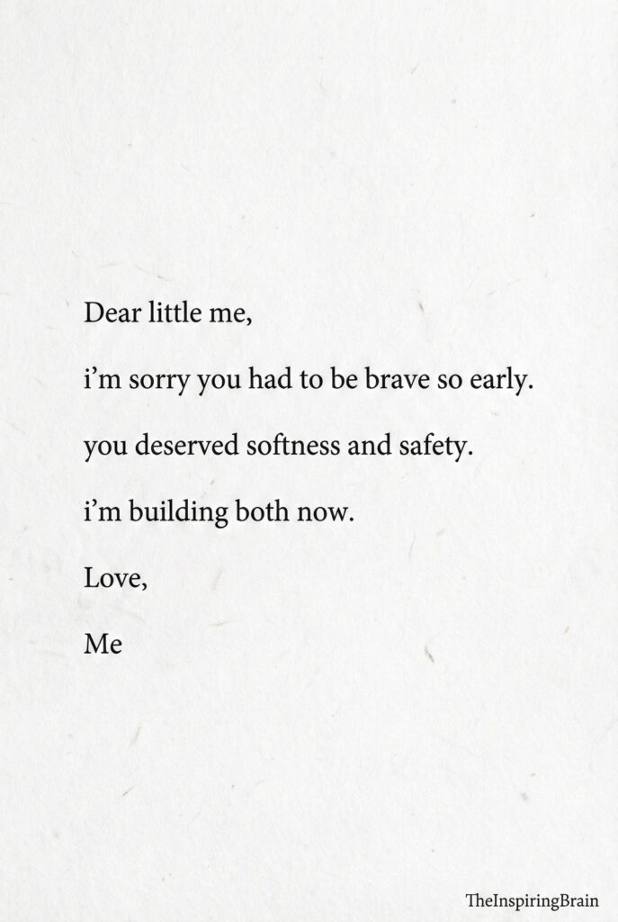 Dear little me, I’m sorry