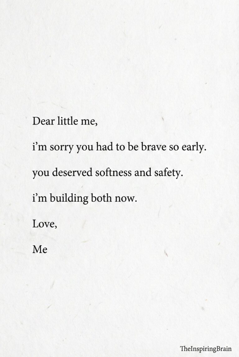 Dear little me, I'm sorry