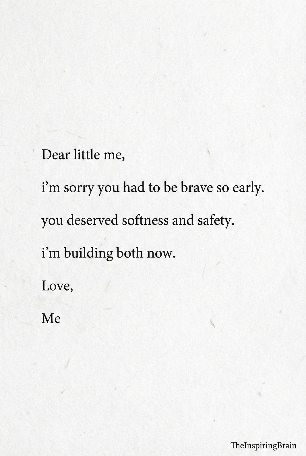 Dear little me, I’m sorry